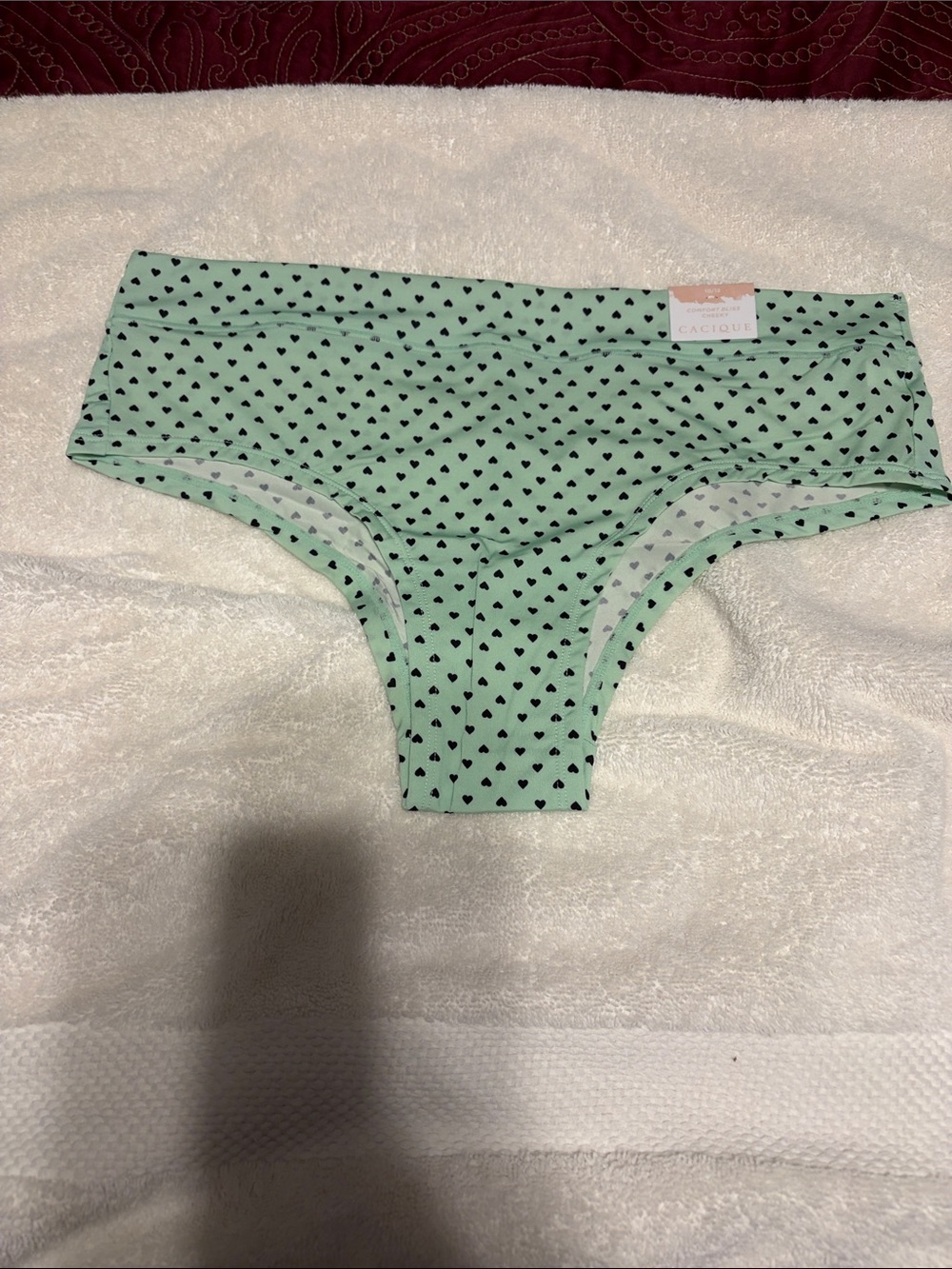 Cacique Mint Green Heart Print Hipster Panty